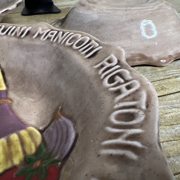 Pasta Bowl(Set of 4)-Hand-Painted Decorated-Spaghetti, Linguini, Manicotti Theme - Picture 5 of 6